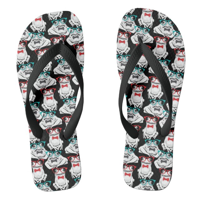 Froschgläser-Muster Flip Flops (Fußbett)