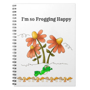 Froschglückliches Pilz-Notizbuch Notizblock