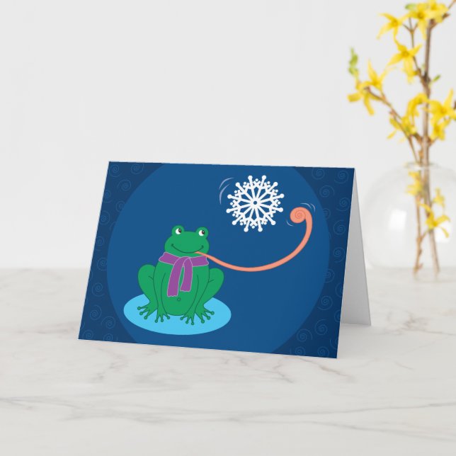 Froschgrußkarte für Snowflake Karte (Gelbe Blume)