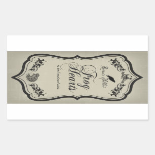 Froschherzen Halloween-Glas-Sticker-Etikett Rechteckiger Aufkleber
