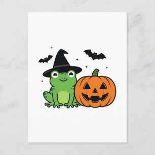 Froschhexe Halloween Gruseliger Amphibienzirkel Postkarte