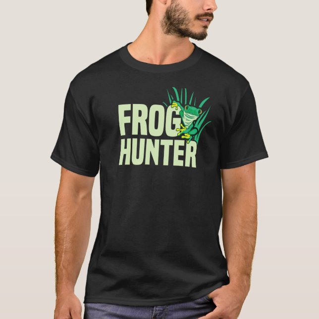 Froschjäger Froschfang Netz T-Shirt (Vorderseite)