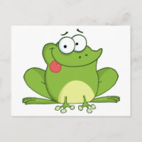 Froschkarikaturenzeichen, das seine Zunge verliert