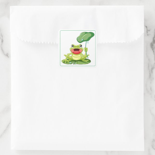 Froschkleber Quadratischer Aufkleber (Tasche)
