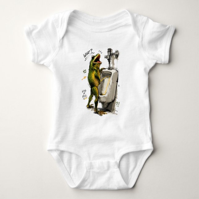 Froschkönig Badezimmer Humor Baby Strampler (Vorderseite)