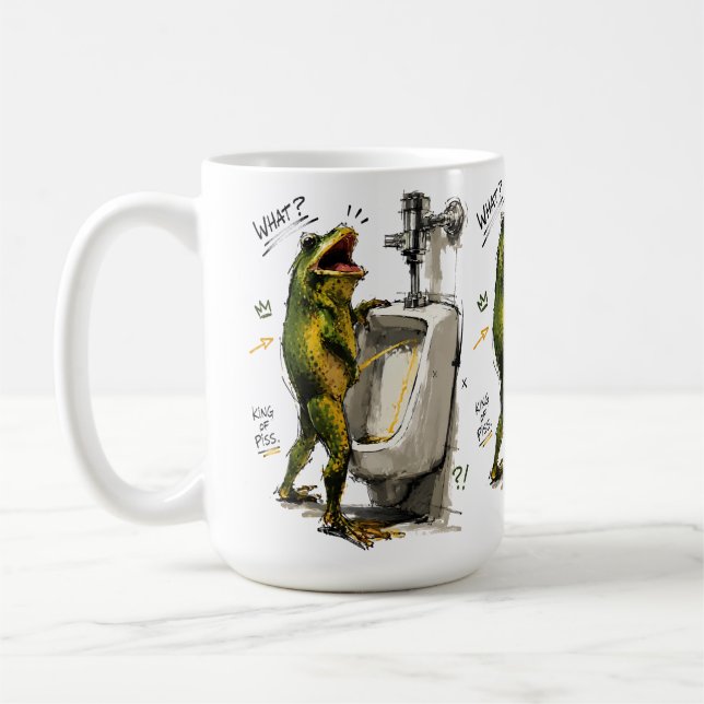 Froschkönig Badezimmer Humor Kaffeetasse (Links)