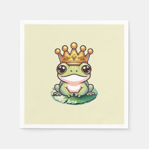 Froschkönig in Goldkrone Baby Shower Geburtstag Serviette