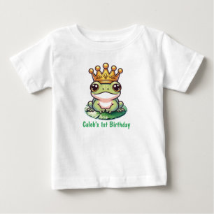 Froschkönig in Goldkrone Märchen 1. Geburtstag Baby T-shirt