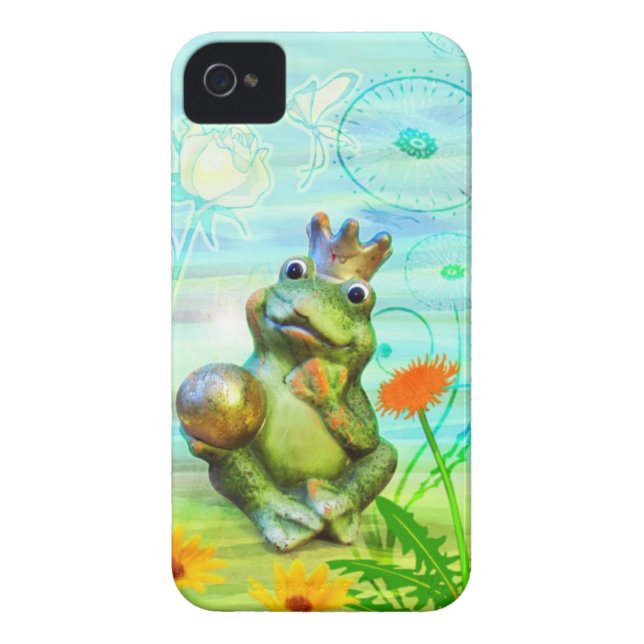 Froschkönig mit Blumen iPhone Hülle (Rückseite)