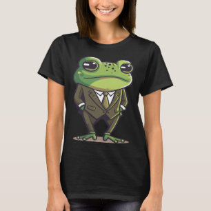 Froschmann, Herr Frosch, Frosch im Anzug, ernster  T-Shirt