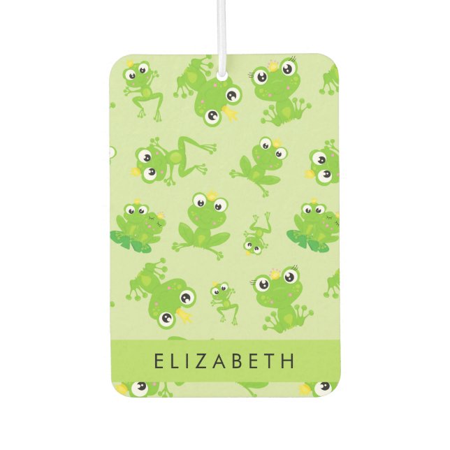 Froschmuster, grüne Frösche, Froschprinz, Ihr Name Autolufterfrischer (Vorderseite)