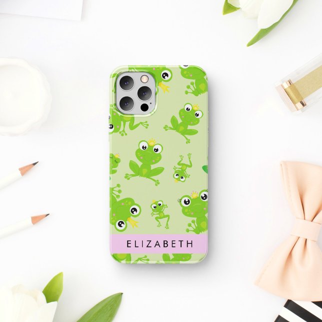 Froschmuster, grüne Frösche, Froschprinz, Ihr Name Case-Mate iPhone Hülle (Von Creator hochgeladen)