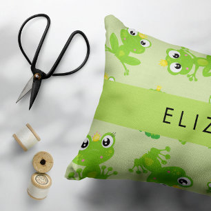 Froschmuster, grüne Frösche, Froschprinz, Ihr Name Dekokissen