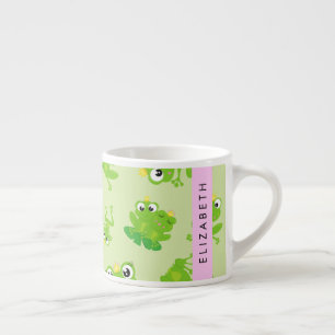 Froschmuster, grüne Frösche, Froschprinz, Ihr Name Espressotasse