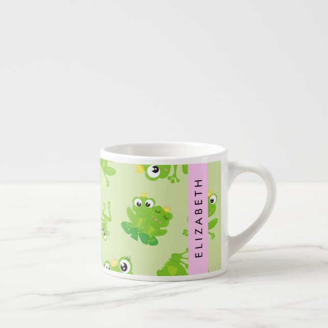Froschmuster, grüne Frösche, Froschprinz, Ihr Name Espressotasse (Rechts)