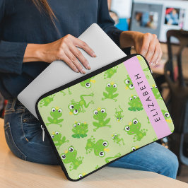 Froschmuster, grüne Frösche, Froschprinz, Ihr Name Laptopschutzhülle
