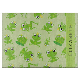Froschmuster, grüne Frösche, Froschprinz, Ihr Name Schneidebrett