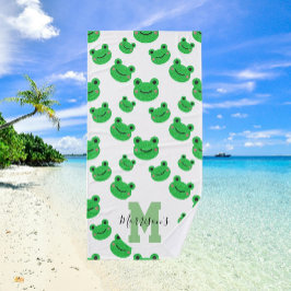 Froschmuster monogramm Wildlife Beach Badehandtuch
