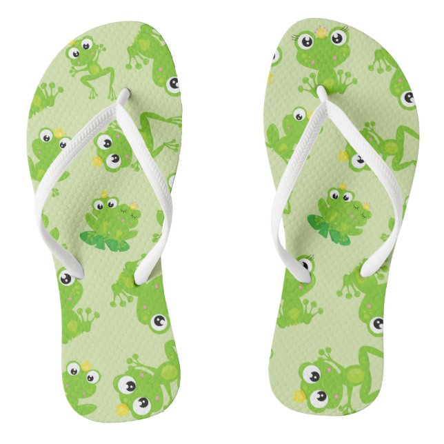 Froschmuster, Niedliche Frösche, grüne Frösche, Fr Flip Flops (Fußbett)