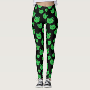 Froschmuster schwarze Leggings