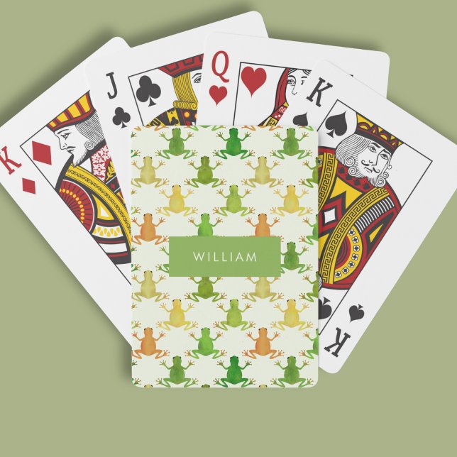 Froschmuster Spielkarten (Frog pattern personalized playing cards)