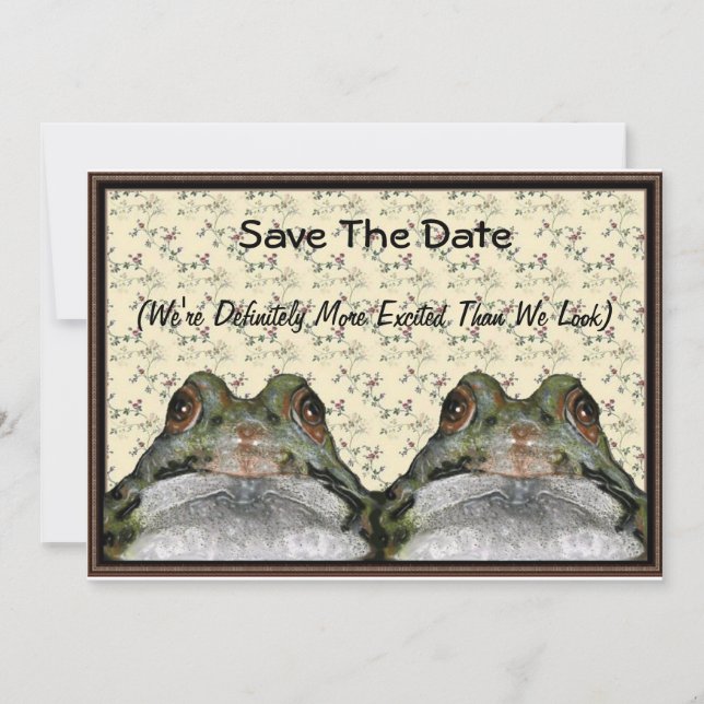 Froschpaar: Niedlich, lustig, Save the Date: Kunst Save The Date (Vorderseite)