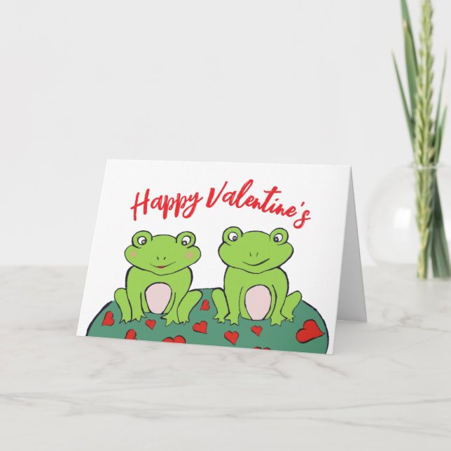 Froschpaar Valentine-Tageskarte Karte (Vorderseite)