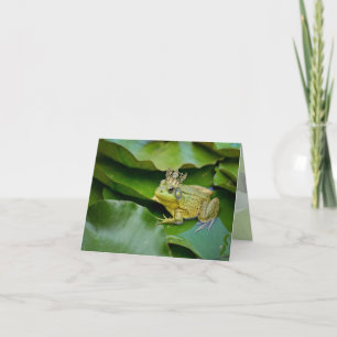 Froschprinz auf Lily Pad Feiertagskarte