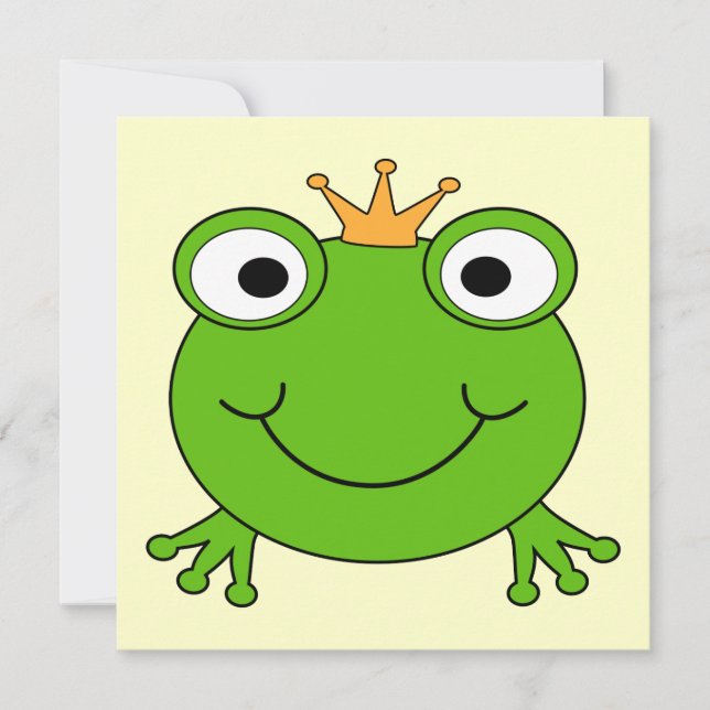 Froschprinz. Frosch lächeln mit einer Krone. (Vorderseite)