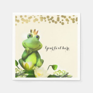 Froschprinz Grün & Gold Baby Shower Individuelle P Serviette
