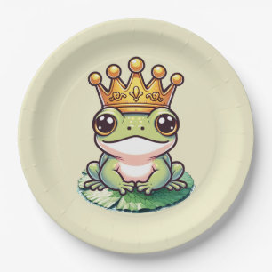 Froschprinz in Gold Crown Babydusche Geburtstag Pappteller