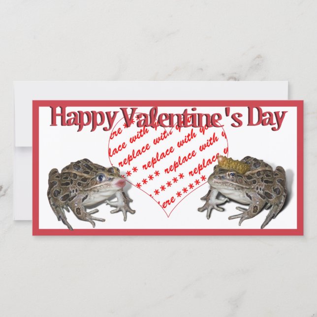 Froschprinz & Kissing Frosch - Valentine-Foto Feiertagskarte (Vorderseite)