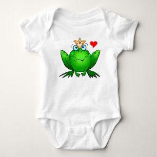 Froschprinz Krone Herz Süße Cartoon Baby Strampler