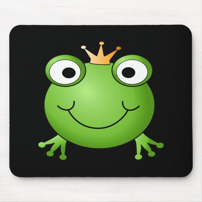 Froschprinz. Lächeln Frosch mit einer Krone. Mousepad (Vorne)