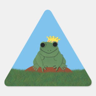 Froschprinz mit Krone Dreieckiger Aufkleber