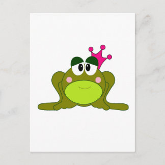 Froschprinzessin mit rosa Kronen-Cartoon Postkarte