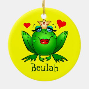 Froschprinzessin Prinz Cartoon Frösche Name Orname Keramikornament