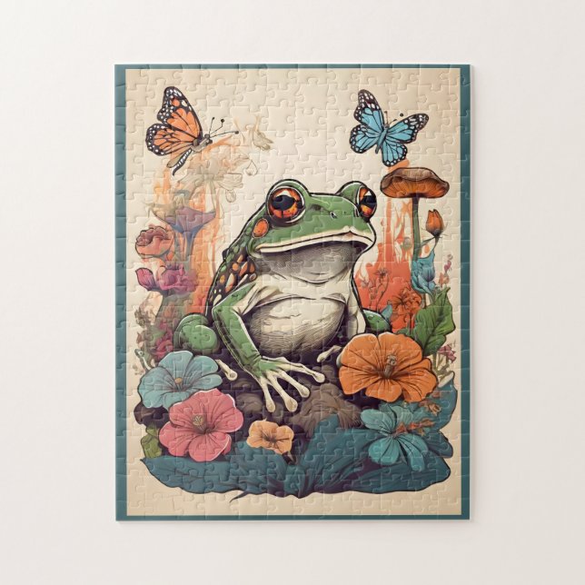 Froschpuzzle für Cotgore - Whimsical Vintag Jigsaw Puzzle (Vertikal)