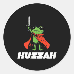 Froschritter-Schwert-Huzzah-Mittelalterliches-lust Runder Aufkleber