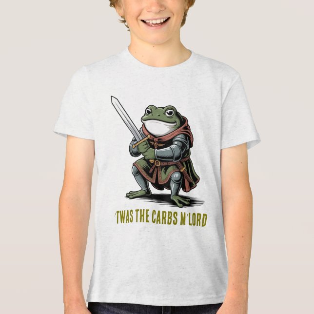 Froschritter 'Twas die Kohlenhydrate Tri-Blend Shirt (Vorderseite)