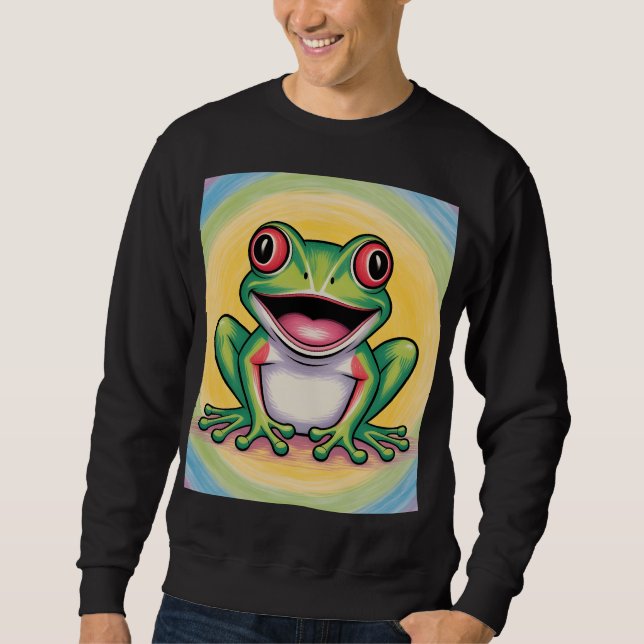 Froschs sanftes Lächeln Sweatshirt (Vorderseite)