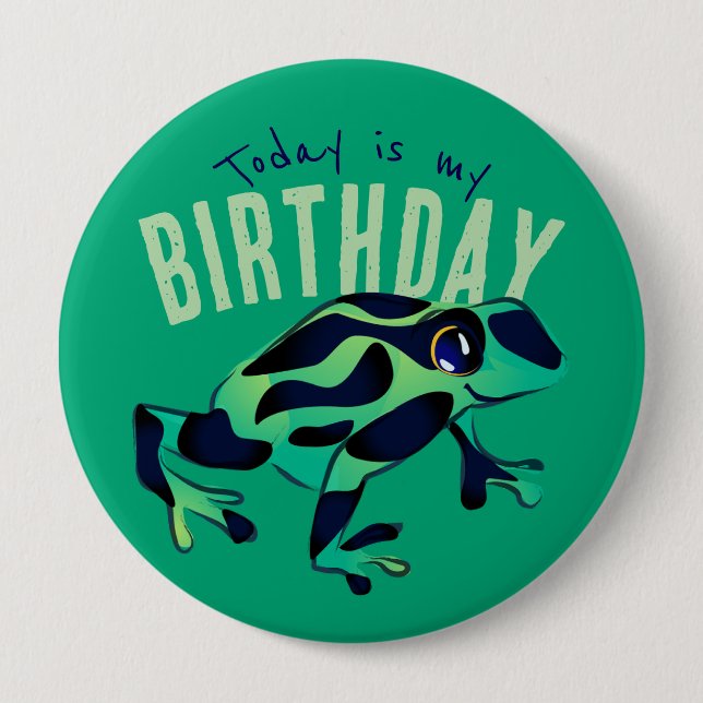 Froschschtaste bei Green Birthday Button (Vorderseite)