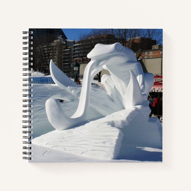 Froschskulptur, Quebec, Kanada Notizbuch (Vorderseite)