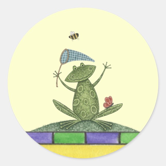 Froschsticker Runder Aufkleber (Vorderseite)