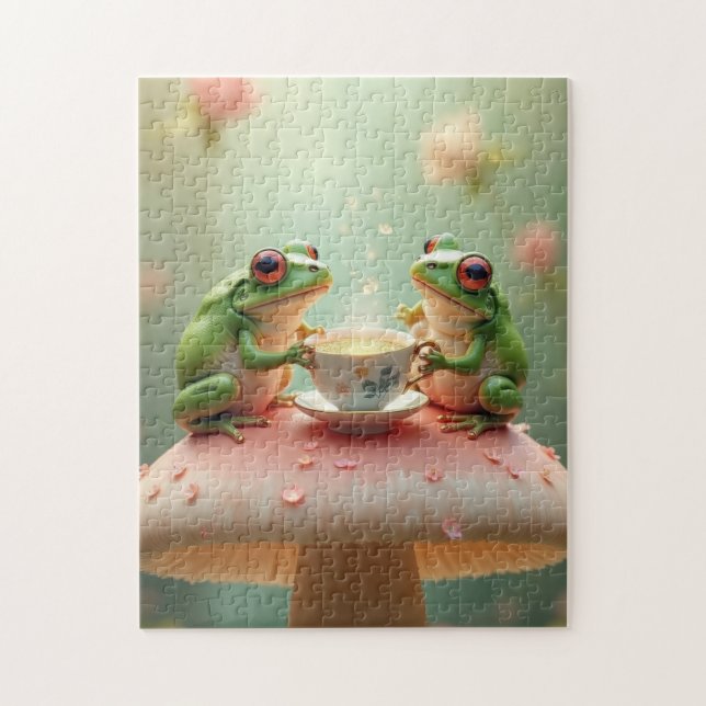 Froschtee-Party Puzzle (Vertikal)