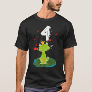 Froschtier 4. Geburtstag Mädchen B Tag 4 Jahre alt T-Shirt