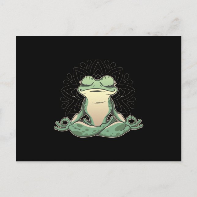 Froschtier, das Yoga meditiert Postkarte (Vorderseite)
