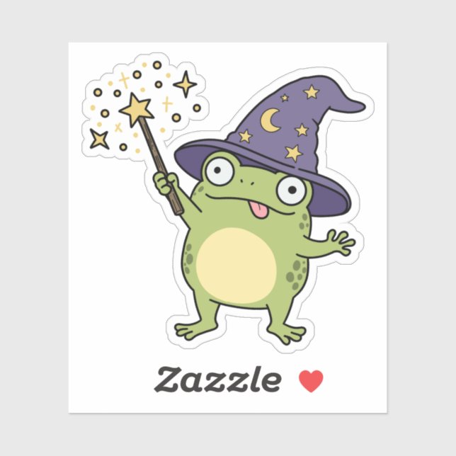 Froschzauberer beim Zaubern Aufkleber (Blatt)