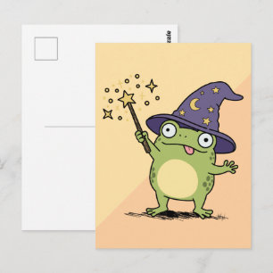 Froschzauberer beim Zaubern Postkarte