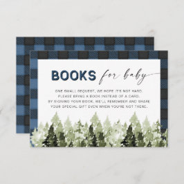 FROST Blue Flannel Pine Tree Books for Baby Card Einladung